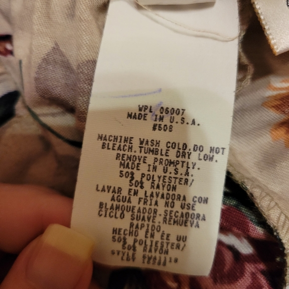 Kathie Lee Tan Floral Skirt Size 16 Polyester Blend Made In U.S.A. Vintage - Picture 4 of 7